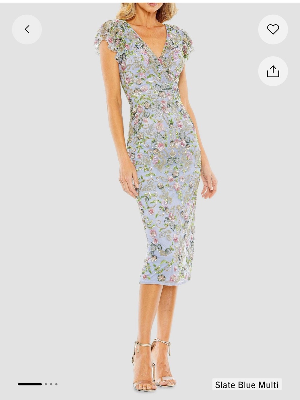 Mac Duggal Light Blue Embellished Floral Evening Dress size 10